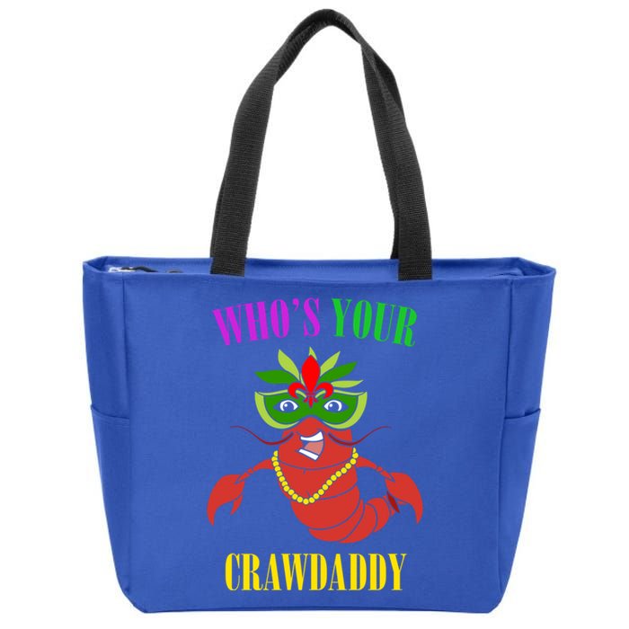 Whos Your Crawdaddy Crawfish Jester Beads Funny Mardi Gras Meaningful Gift Zip Tote Bag