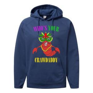 Whos Your Crawdaddy Crawfish Jester Beads Funny Mardi Gras Meaningful Gift Performance Fleece Hoodie