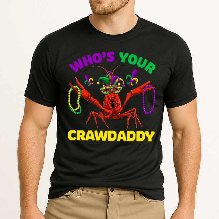Whos Your Crawdaddy Crawfish Jester Beads Funny Mardi Gras Gift Cooling Performance Crew T-Shirt