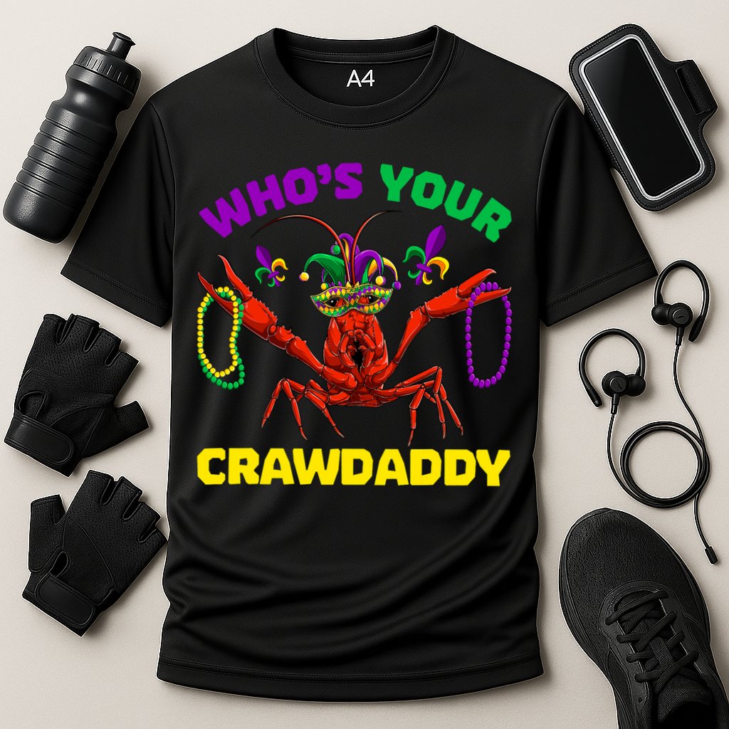 Whos Your Crawdaddy Crawfish Jester Beads Funny Mardi Gras Gift Cooling Performance Crew T-Shirt