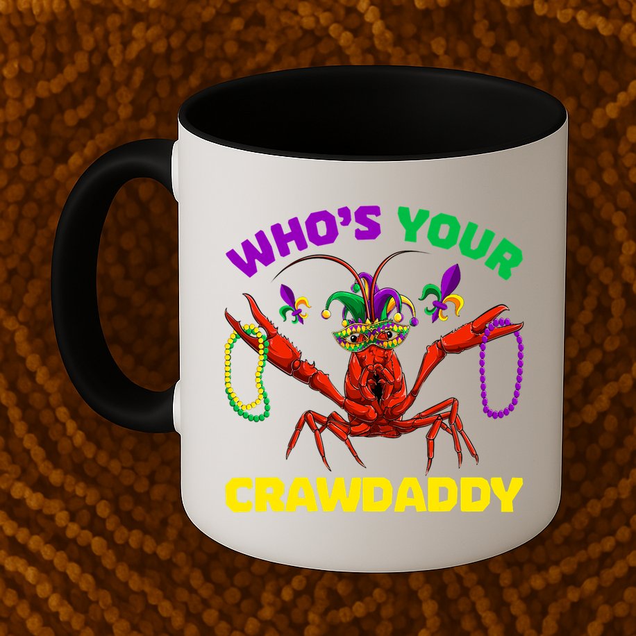Whos Your Crawdaddy Crawfish Jester Beads Funny Mardi Gras Gift Mug