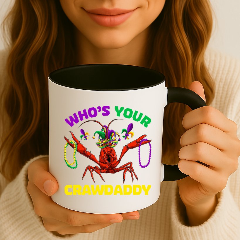 Whos Your Crawdaddy Crawfish Jester Beads Funny Mardi Gras Gift Mug