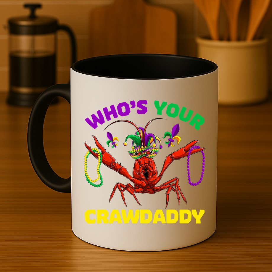 Whos Your Crawdaddy Crawfish Jester Beads Funny Mardi Gras Gift Mug