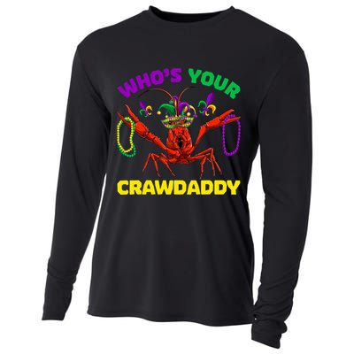 Whos Your Crawdaddy Crawfish Jester Beads Funny Mardi Gras Gift Cooling Performance Long Sleeve Crew