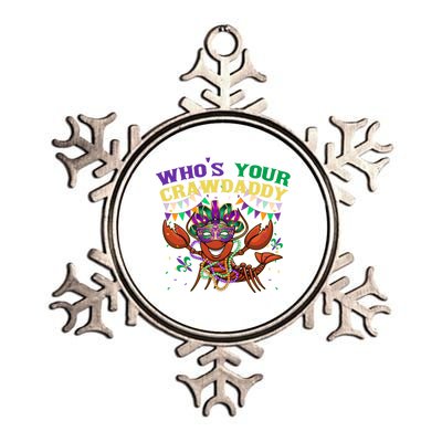 Whos Your Crawdaddy Crawfish Jester Beads Funny Mardi Gras Gift Metallic Star Ornament