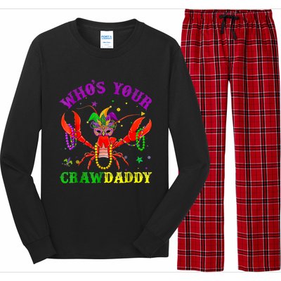 Whos Your Crawdaddy Crawfish Jester Beads Mardi Gras Funny Gift Long Sleeve Pajama Set