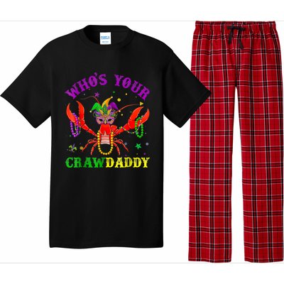 Whos Your Crawdaddy Crawfish Jester Beads Mardi Gras Funny Gift Pajama Set