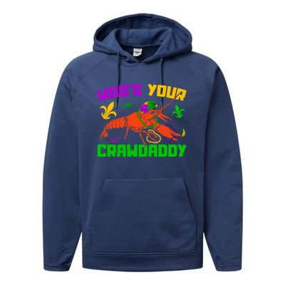 Whos Your Crawdaddy Mardi Gras Crawfish Carnival Parade Gift Performance Fleece Hoodie