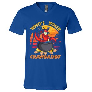 Who's Your Crawdaddy Cajun Crawfish Lobster Foodie Dad Cool Gift V-Neck T-Shirt