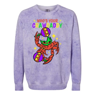 Who's Your Crawdaddy Cajun Mardi Gras Crawfish Gift Colorblast Crewneck Sweatshirt