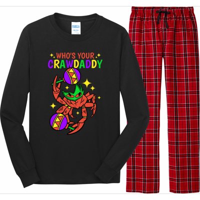 Who's Your Crawdaddy Cajun Mardi Gras Crawfish Gift Long Sleeve Pajama Set