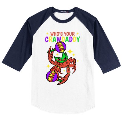 Who's Your Crawdaddy Cajun Mardi Gras Crawfish Gift Baseball Sleeve Shirt