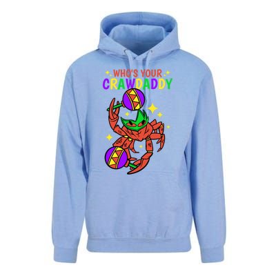 Who's Your Crawdaddy Cajun Mardi Gras Crawfish Gift Unisex Surf Hoodie