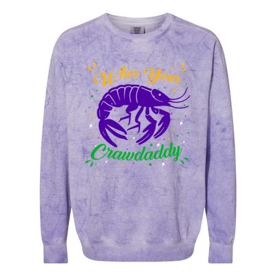 Whos Your Crawdaddy Crawfish Jester Beads Funny Mardi Gras Cute Gift Colorblast Crewneck Sweatshirt