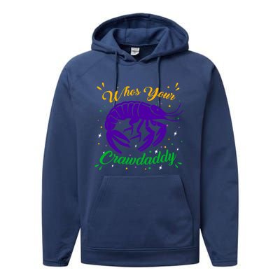 Whos Your Crawdaddy Crawfish Jester Beads Funny Mardi Gras Cute Gift Performance Fleece Hoodie