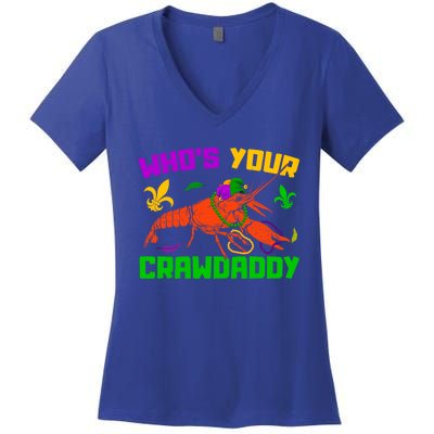 Whos Your Crawdaddy Mardi Gras Crawfish Carnival Parade Funny Gift Women's V-Neck T-Shirt