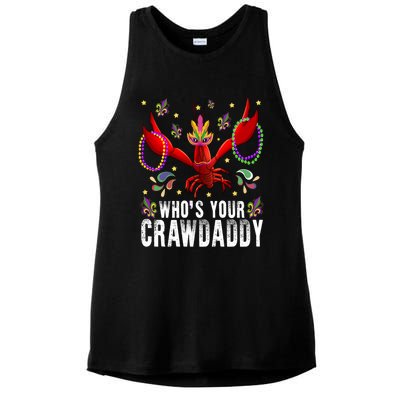 Whos Your Crawdaddy Mardi Gras Crawfish Jester Beads Funny Gift Meaningful Gift Ladies PosiCharge Tri-Blend Wicking Tank