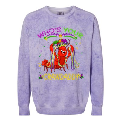 Whos Your Crawdaddy Crawfish Jester Beads Funny Mardi Gras Colorblast Crewneck Sweatshirt