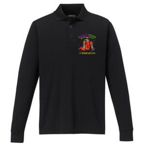 Whos Your Crawdaddy Crawfish Jester Beads Funny Mardi Gras Performance Long Sleeve Polo