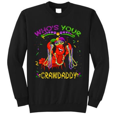 Whos Your Crawdaddy Crawfish Jester Beads Funny Mardi Gras Sweatshirt