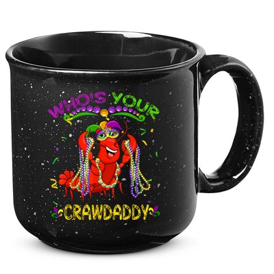 Whos Your Crawdaddy Crawfish Jester Beads Funny Mardi Gras 15oz Campfire Ceramic Mug