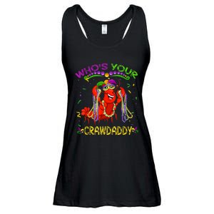 Whos Your Crawdaddy Crawfish Jester Beads Funny Mardi Gras Ladies Essential Flowy Tank