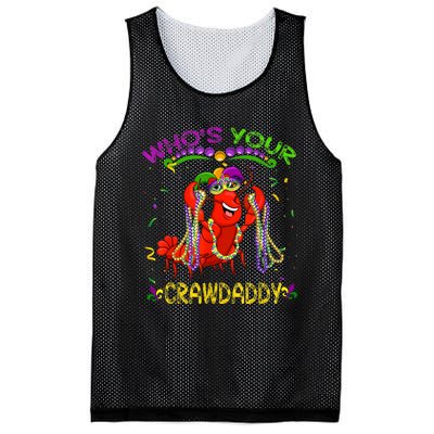 Whos Your Crawdaddy Crawfish Jester Beads Funny Mardi Gras Mesh Reversible Basketball Jersey Tank