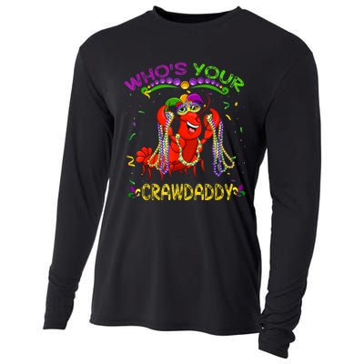 Whos Your Crawdaddy Crawfish Jester Beads Funny Mardi Gras Cooling Performance Long Sleeve Crew