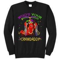 Whos Your Crawdaddy Crawfish Jester Beads Funny Mardi Gras Tall Sweatshirt