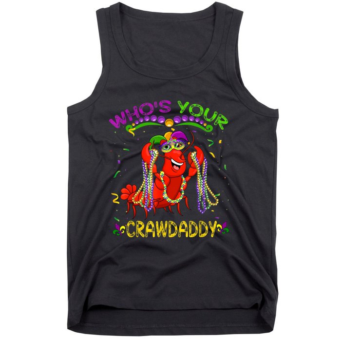 Whos Your Crawdaddy Crawfish Jester Beads Funny Mardi Gras Tank Top