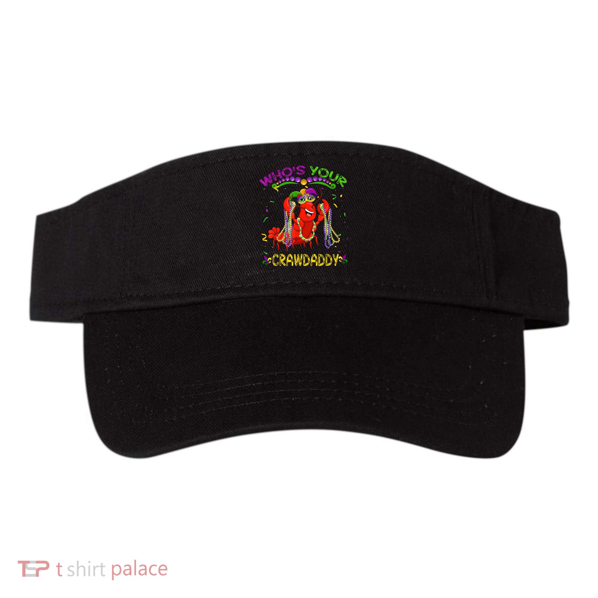 Whos Your Crawdaddy Crawfish Jester Beads Funny Mardi Gras Visor