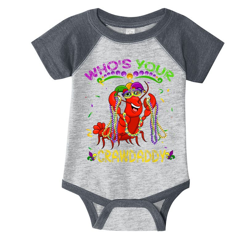 Whos Your Crawdaddy Crawfish Jester Beads Funny Mardi Gras Infant Baby Jersey Bodysuit