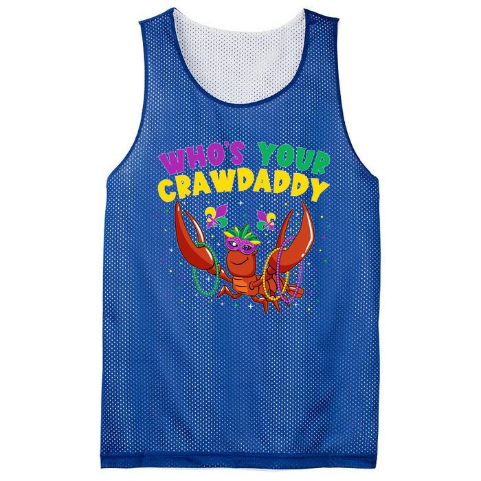 Who's Your Crawdaddy Crawfish Jester Beads Funny Mardi Gras Gift Mesh Reversible Basketball Jersey Tank