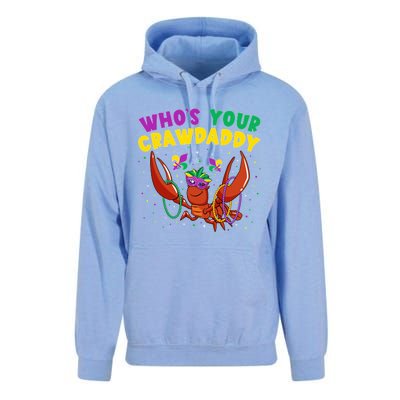 Who's Your Crawdaddy Crawfish Jester Beads Funny Mardi Gras Gift Unisex Surf Hoodie