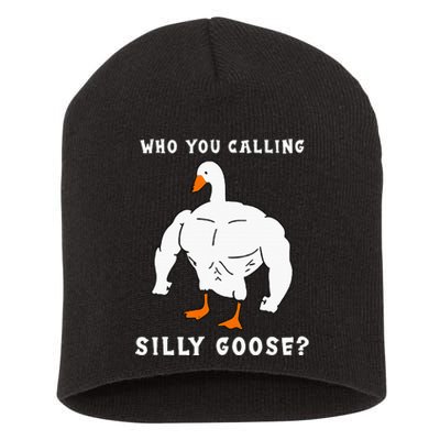 Who You Calling Silly Goose Funny Gym Meme Short Acrylic Beanie