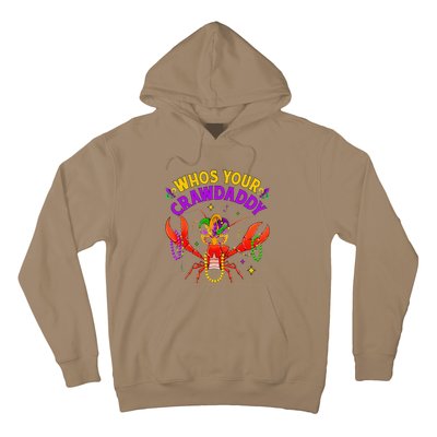 Whos Your Crawdaddy Crawfish Jester Beads Funny Mardi Gras Hoodie