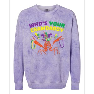 Whos Your Crawdaddy Crawfish Jester Beads Mardi Gras Colorblast Crewneck Sweatshirt