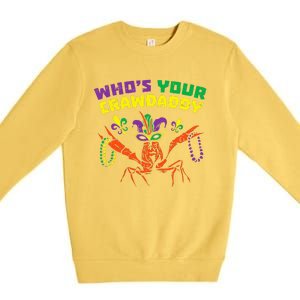 Whos Your Crawdaddy Crawfish Jester Beads Mardi Gras Premium Crewneck Sweatshirt