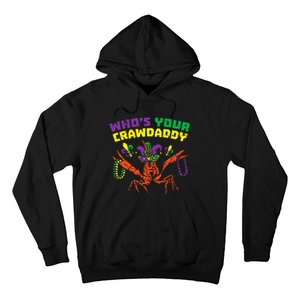 Whos Your Crawdaddy Crawfish Jester Beads Mardi Gras Hoodie