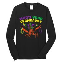 Whos Your Crawdaddy Crawfish Jester Beads Mardi Gras Long Sleeve Shirt