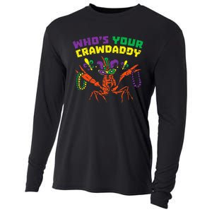 Whos Your Crawdaddy Crawfish Jester Beads Mardi Gras Cooling Performance Long Sleeve Crew