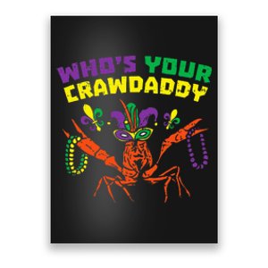 Whos Your Crawdaddy Crawfish Jester Beads Mardi Gras Poster