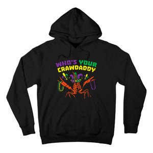 Whos Your Crawdaddy Crawfish Jester Beads Mardi Gras Tall Hoodie