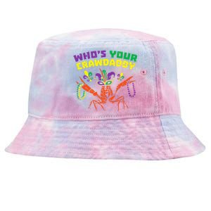 Whos Your Crawdaddy Crawfish Jester Beads Mardi Gras Tie-Dyed Bucket Hat