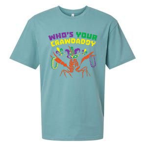 Whos Your Crawdaddy Crawfish Jester Beads Mardi Gras Sueded Cloud Jersey T-Shirt