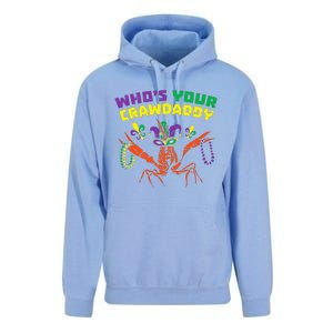 Whos Your Crawdaddy Crawfish Jester Beads Mardi Gras Unisex Surf Hoodie