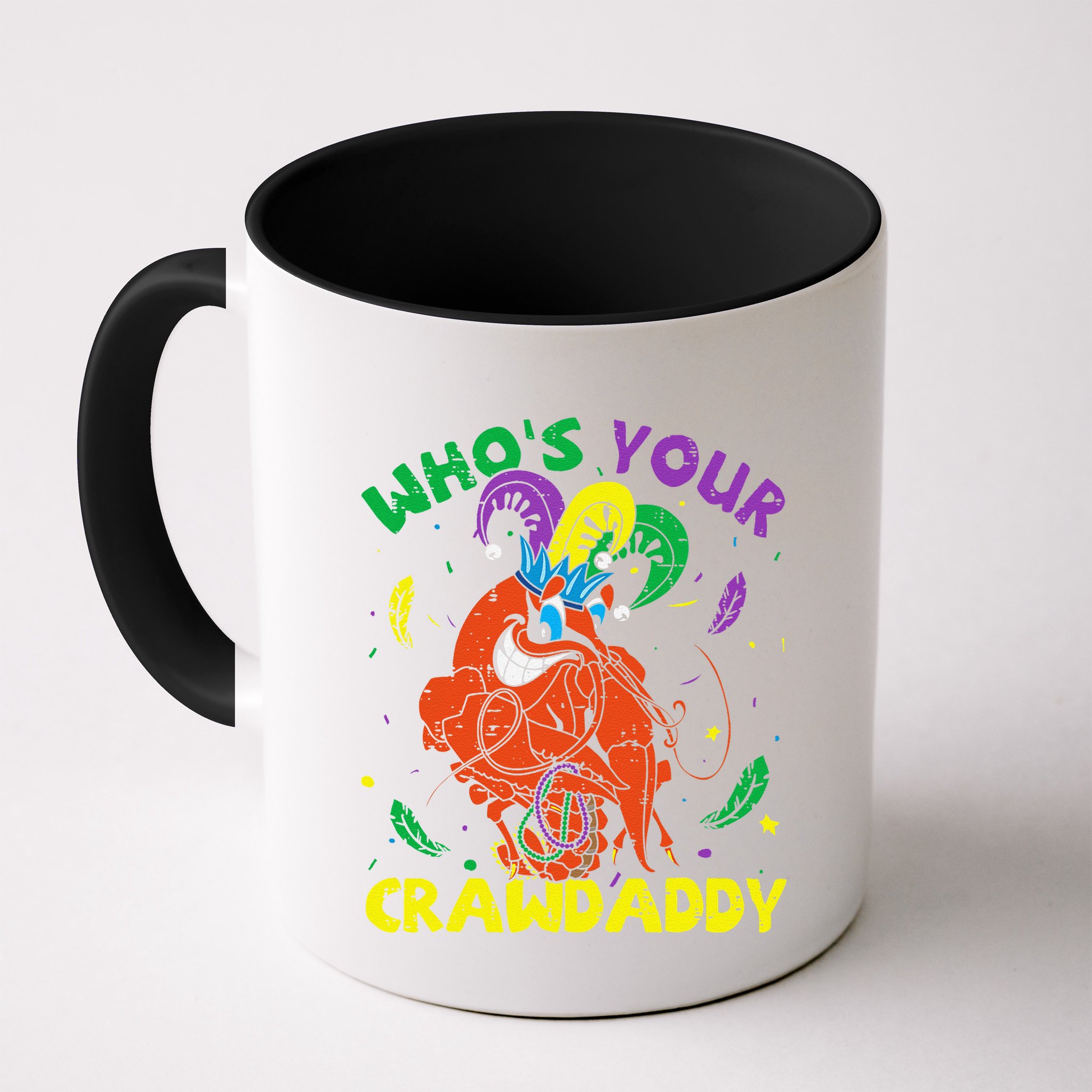 Whos Your Crawdaddy Mardi Gras Crawfish Jester Beads Funny Mug