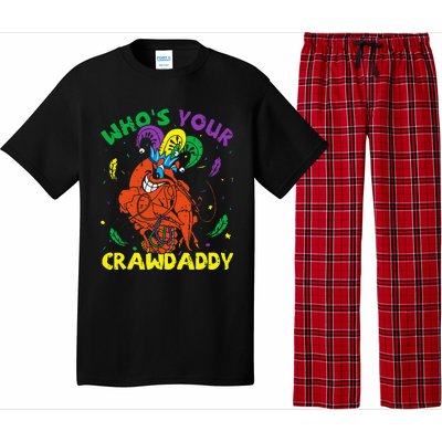 Whos Your Crawdaddy Mardi Gras Crawfish Jester Beads Funny Pajama Set