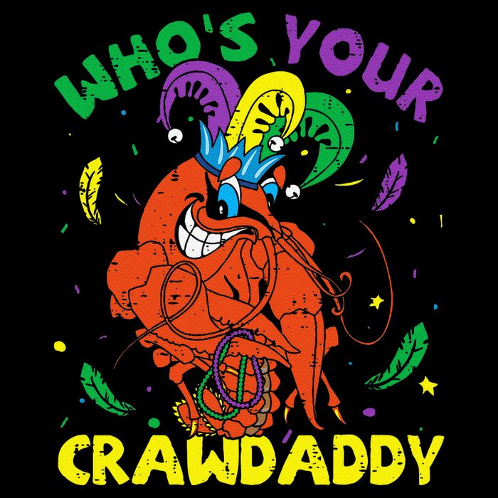 Whos Your Crawdaddy Mardi Gras Crawfish Jester Beads Funny 16 in Basic Backpack