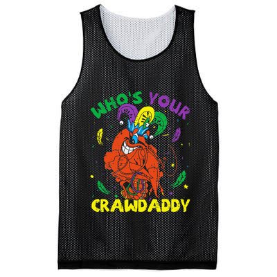 Whos Your Crawdaddy Mardi Gras Crawfish Jester Beads Funny Mesh Reversible Basketball Jersey Tank